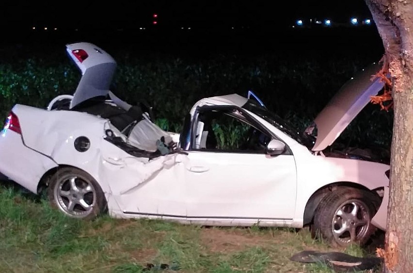 Nocny wypadek kierowcy passata pod Strzelcami Opolskimi na drodze krajowej nr 94