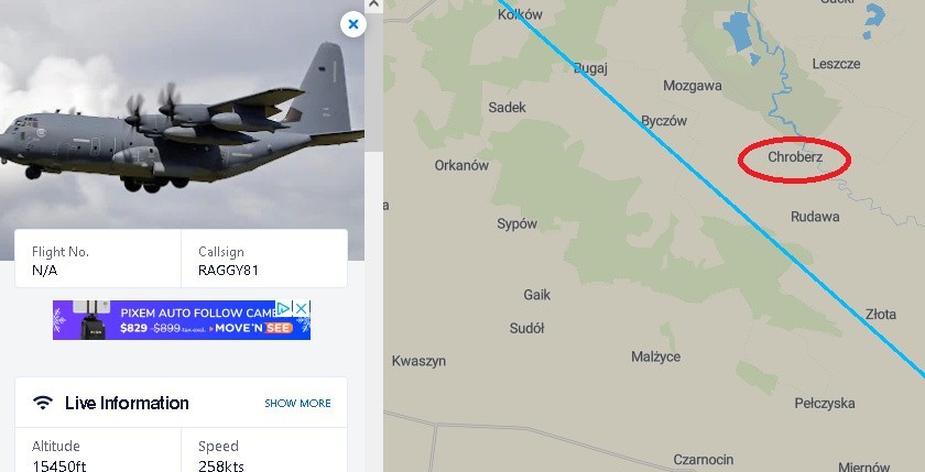 Atak Rosji na Ukrainę. Samoloty armii USA latały nad Ponidziem. Słyszeli je mieszkańcy gminy Złota