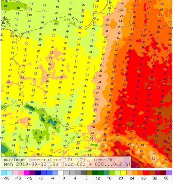 Takich różnic temperatur można się spodziewać w najbliższych...