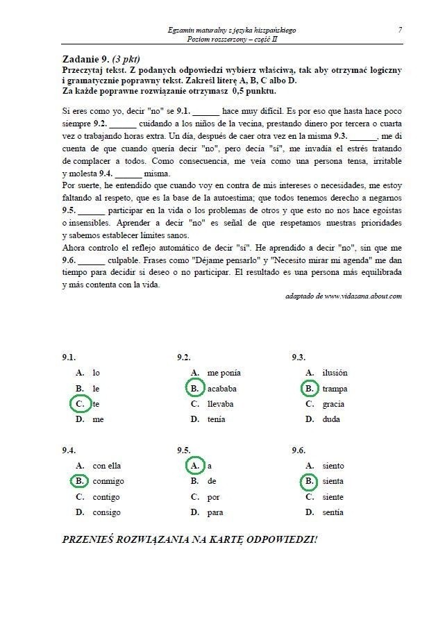 MATURA 2013. Język hiszpański - poziom rozszerzony [ARKUSZE, ODPOWIEDZI, KLUCZ CKE]