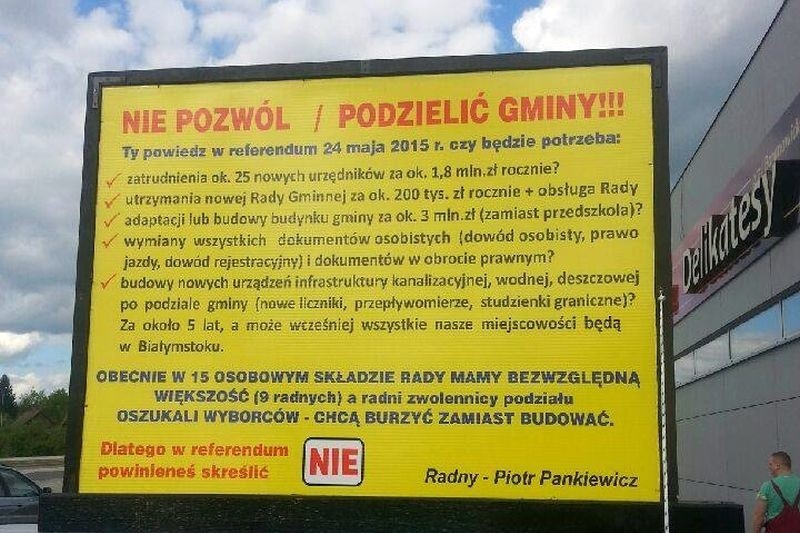 Zaścianki. Szarpanina przed sklepem. Poszło o referendum (zdjęcia)