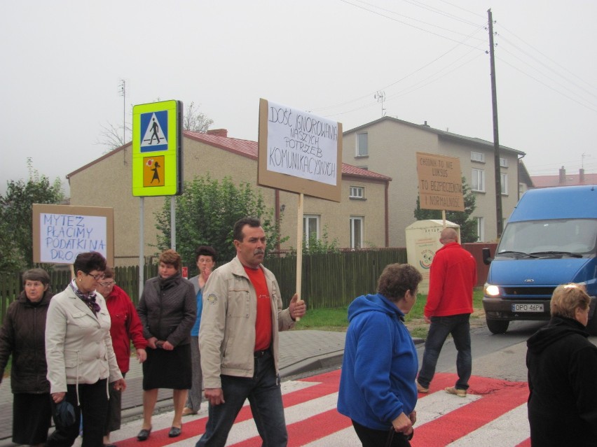 Blokada drogi w Rększowicach