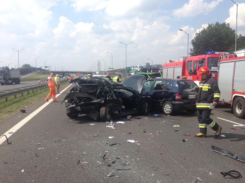 Karambol na autostradzie A4 w Rudzie Śląskiej