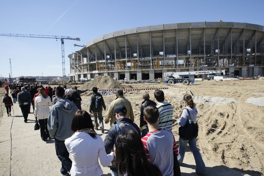 PGE Arena w trakcie budowy.