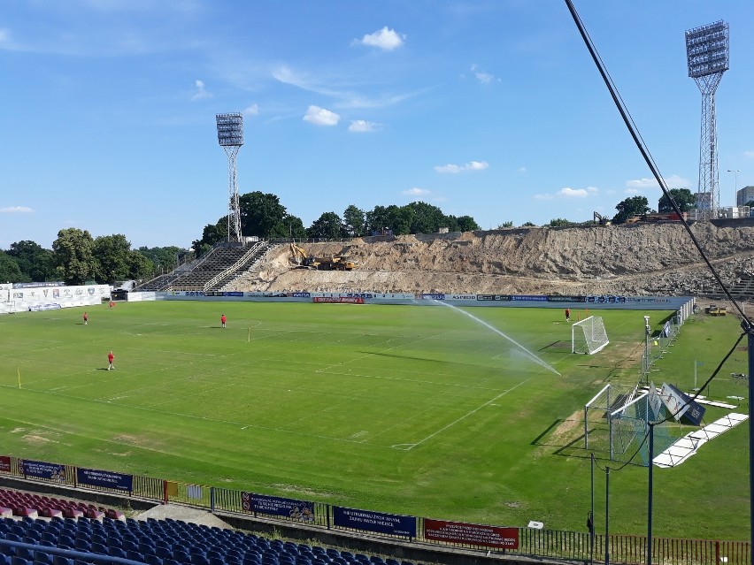 Budowa nowego stadionu Pogoni Szczecin - stan na 18 czerwca.