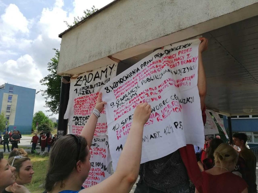Studenci protestujący w Gdańsku.