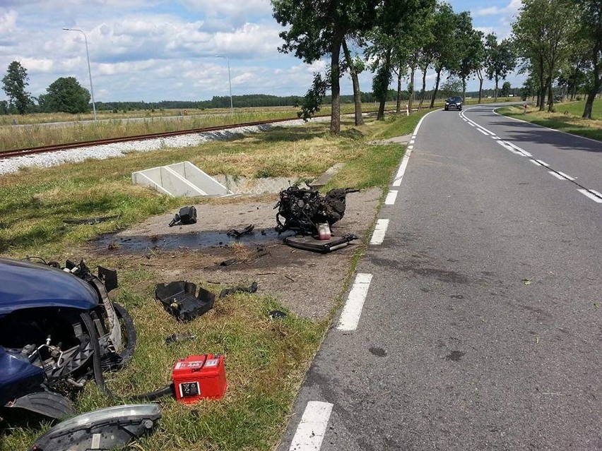 Wypadek na trasie Chorzele - Zaręby [ZDJĘCIA]