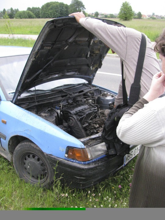 Mazda w płomieniach