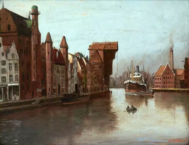 ”Długie Pobrzeże” Antoni Pawłowski (olej, sklejka 1875)