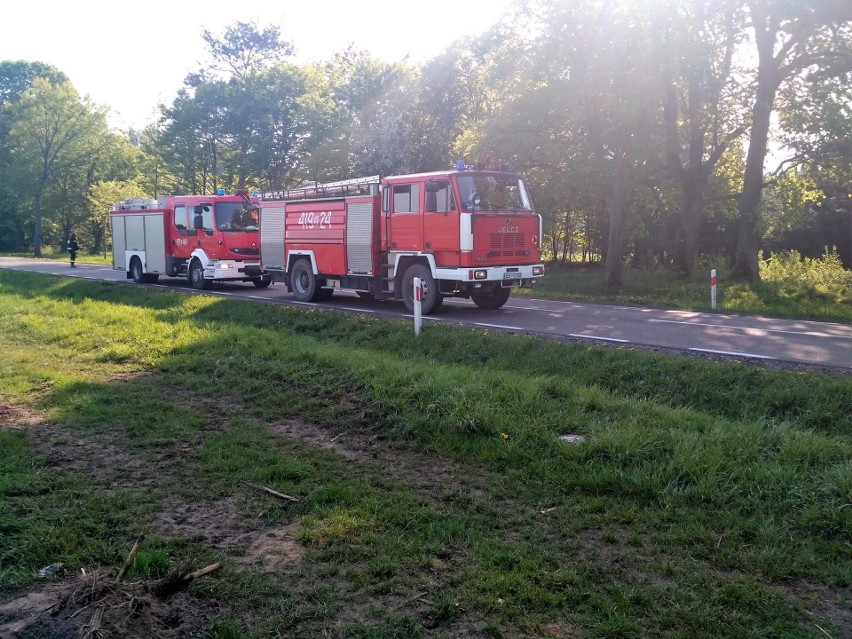 Andryjanki. Wypadek zablokował DK19. Tir wpadł do rowu