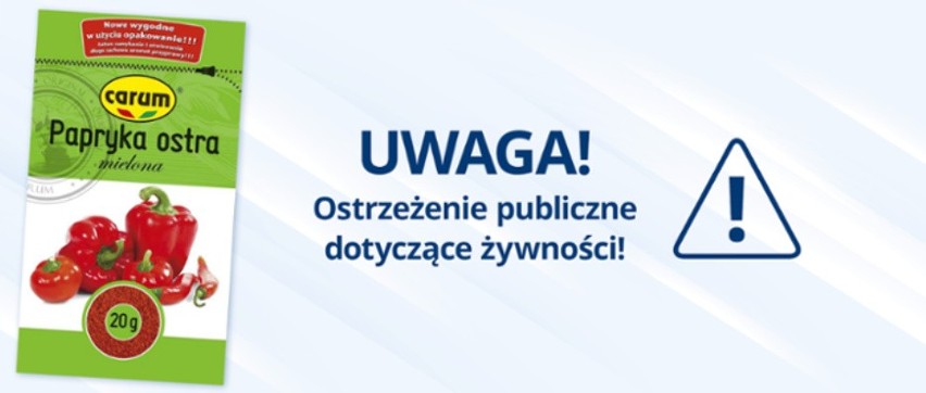 Wycofanie jednej partii produktu pn. Papryka słodka mielona,...