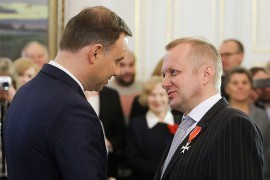 Prezydent Andrzej Duda i profesor Mieczysław Ryba 