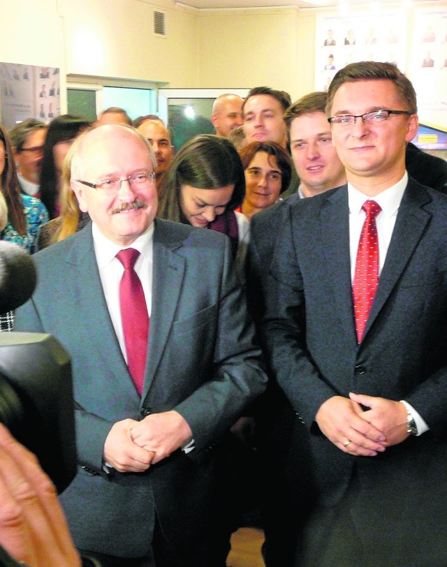 Dotychczasowy prezydent Katowic, Piotr Uszok, i jego protegowany - Marcin Krupa