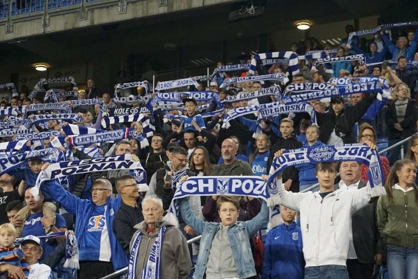 Lech Poznań - Piast Gliwice. Zdjęcia kibiców