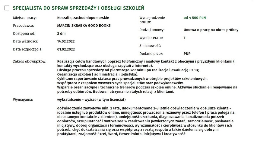 Kogo szukają pracodawcy w Koszalinie i regionie?