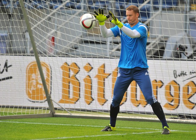 03.09.2015 frankfurttrening reprezentacji niemiec przed meczem kwalifikacyjnym euro 2016 niemcy - polska w commerzbank arena we frankfurcienz - manuel neuerfot. bartek syta / polska press