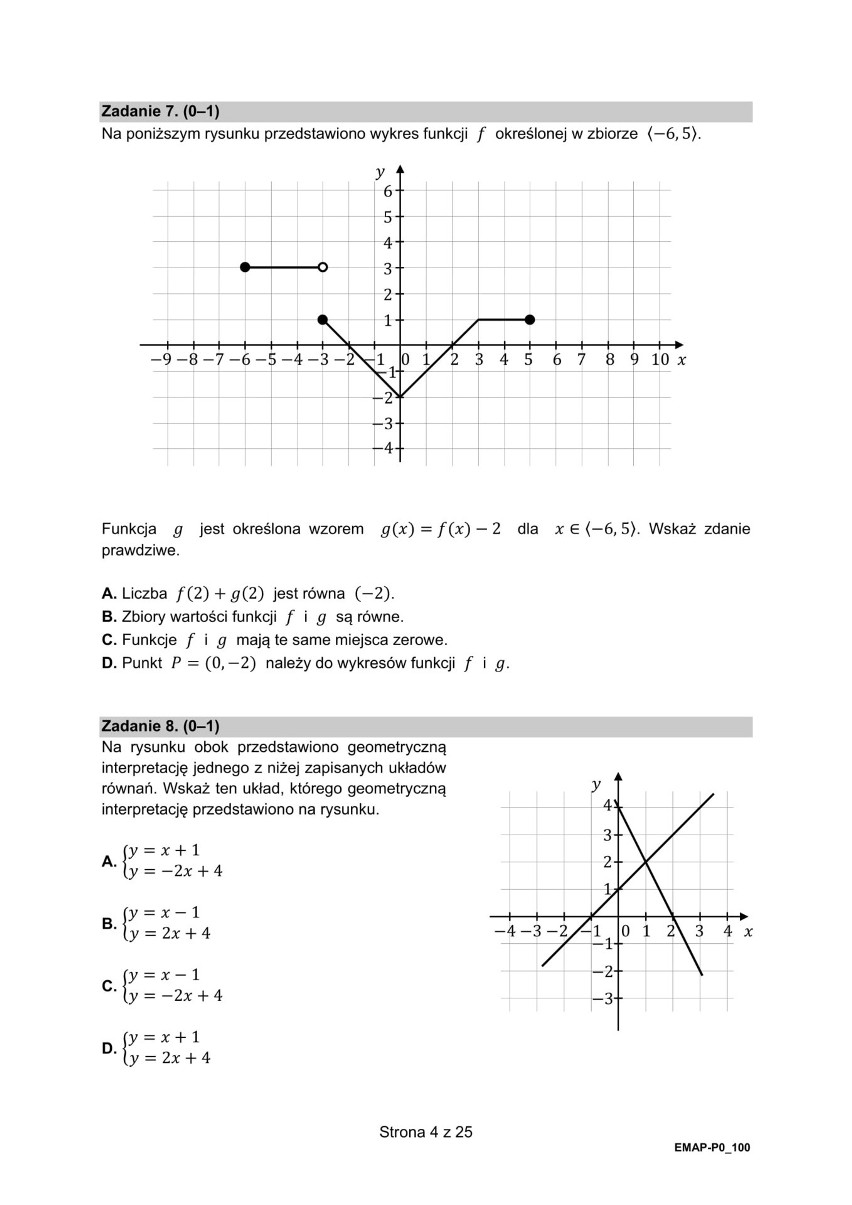 Oto arkusze CKE z matury z matematyki na poziomie...