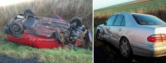 20-letnia kobieta kierująca samochodem marki toyota wjechała nagle na przeciwległy pas ruchu i uderzyła w jadącego prawidłowo mercedesa.