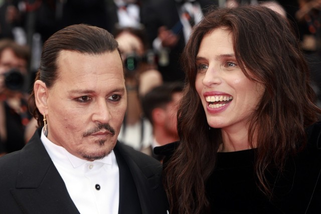 Johnny Depp z aktorką i reżyserką Maiwenn na festiwalu w Cannes