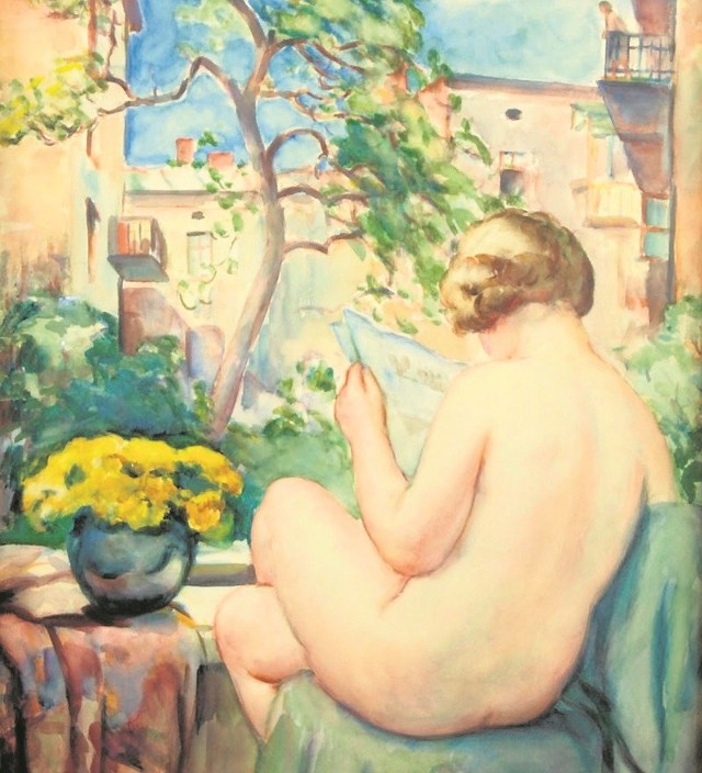 Akwarela Teodora Grotta „Wiosną” namalowana około 1928 r. Wystawiana w Krakowie, w Instytucie Propagandy Sztuki 1930 r.
