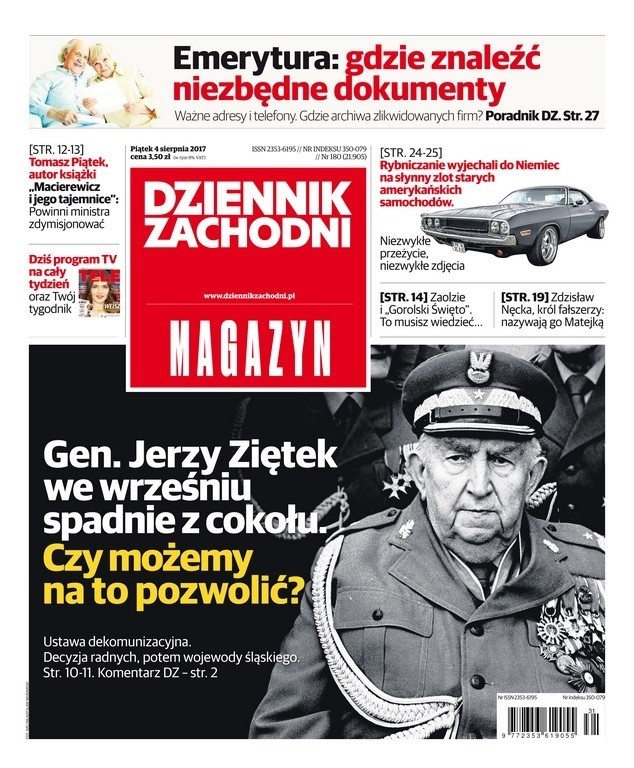 Okładki alternatywne Dziennika Zachodniego wyd. MAGAZYN 4...