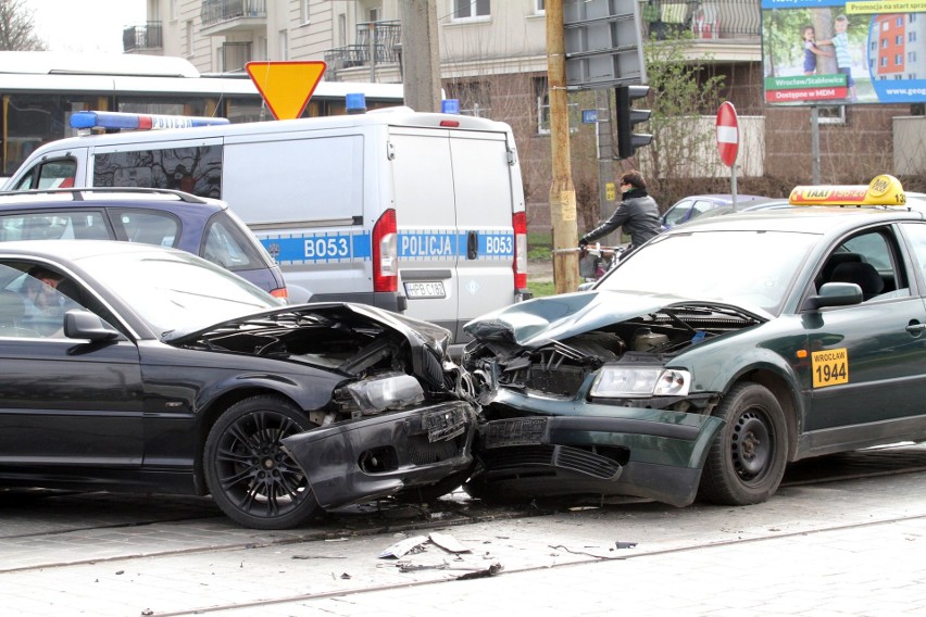 Wypadek na skrzyżowaniu Dyrekcyjnej i Gajowej