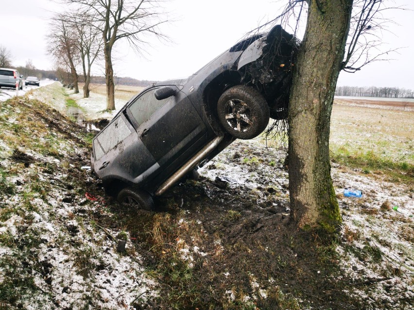 Wypadek na krajowej "6". Auto uderzyło w drzewo [ZDJĘCIA]