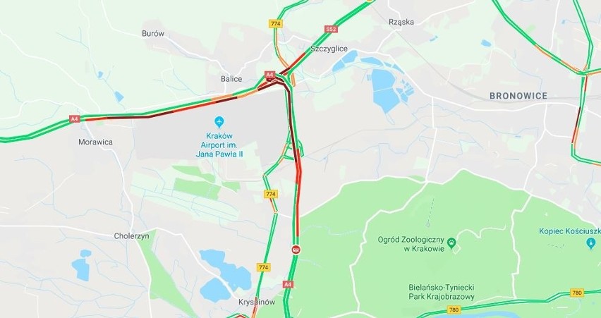 Ogromny korek na autostradowej obwodnicy Krakowa [ZDJĘCIA]       