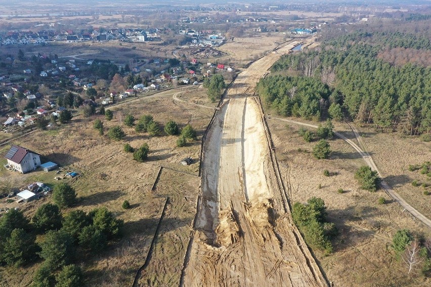 Tak wygląda obwodnica Gryfina. Prace są w toku. Zobacz zdjęcia z lotu ptaka 