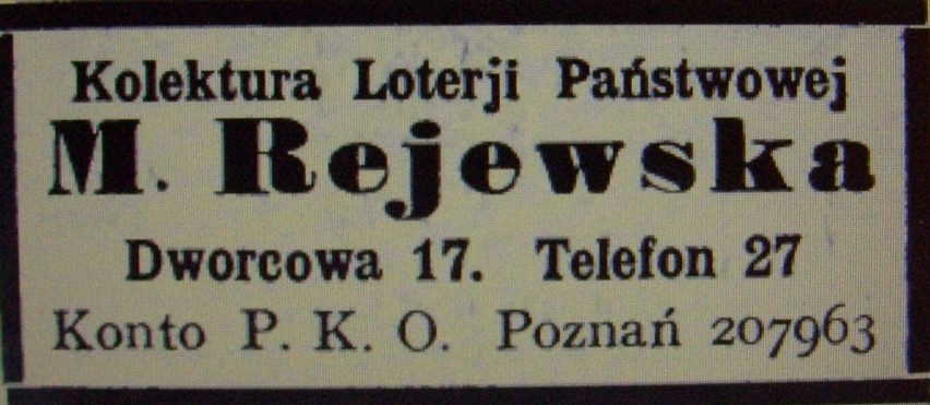 Dworcowa 17, od 1931 roku - 39. Reklama Kolektury Loterij...