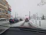 Śnieg w Toruniu. Utrudnienia dla kierowców. Tak wyglądają ulice w mieście! ZDJĘCIA 