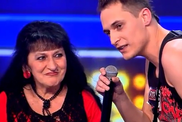 Ludmiła i syn na scenie podczas programu "X-Factor"