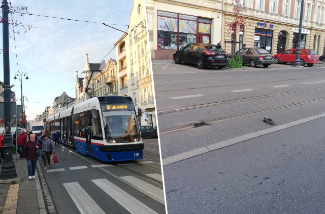 Uszkodzony fragment torowiska przyczyną wstrzymania ruchu na ulicy Gdańskiej.