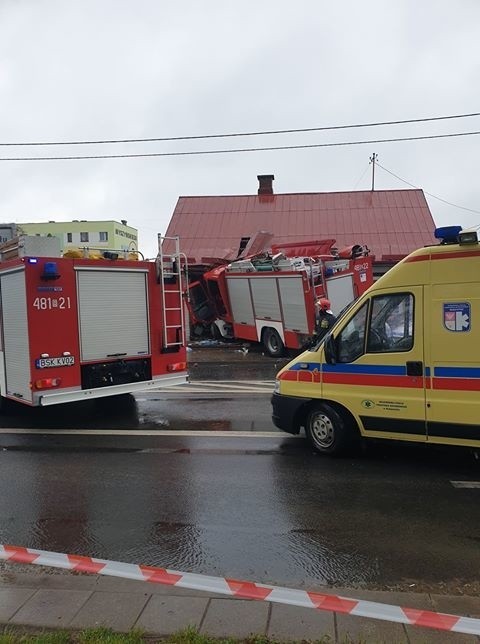 Straż pożarna uderzyła w dom na ul. Grodzieńskiej w Sokółce...