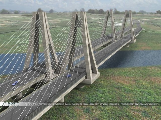 Wizualizacja mostu nad Wisłą.