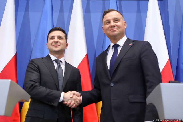 Prezydenci Ukrainy i Polski: Wołodymyr Zełenski i Andrzej Duda