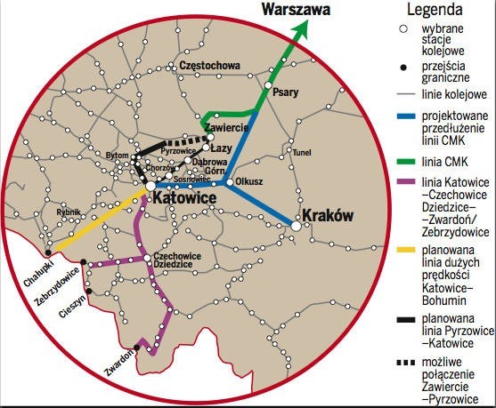 Samorządowcy z Olkusza popierają budowę Centralnego Węzła Małopolsko-Śląskiego w okolicach miasta