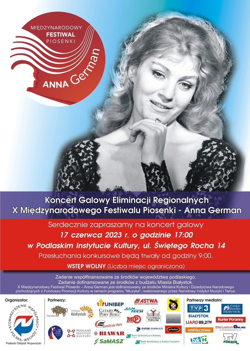 Międzynarodowy Festiwal Piosenki - Anna German. W weekend w Podlaskiem odbędą się dwa koncerty 