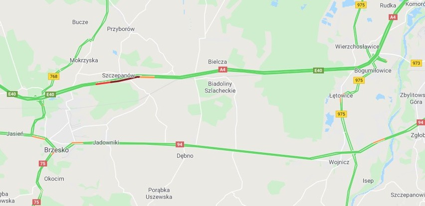 Pożar na A4 pomiędzy Brzeskie i Tarnowem spowodował...