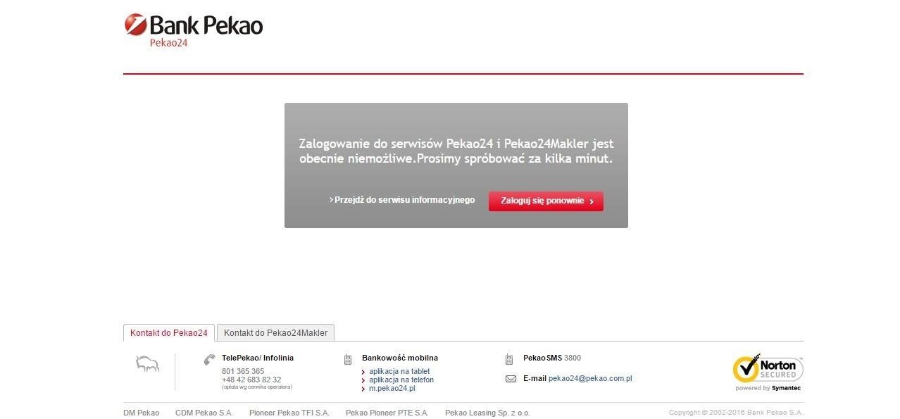 Awaria Pekao24 [9.1.2017] Nie można się zalogować na stronę banku | Polska  Times