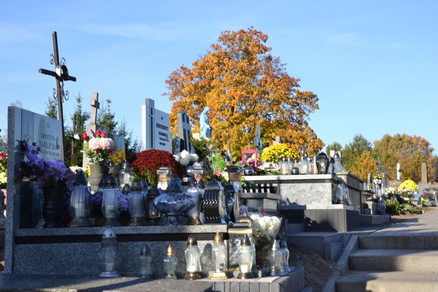 W Wielgiem cmentarz parafialny tonął w chryzantemach w różnych kolorach (zdjęcia)
