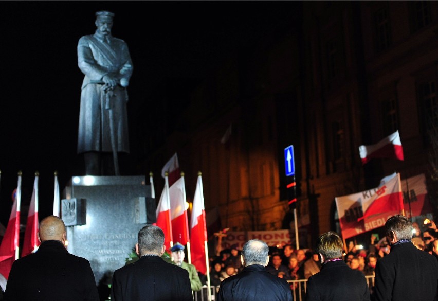 Święto Niepodległości 2015. Jarosław Kaczyński i uczestnicy...