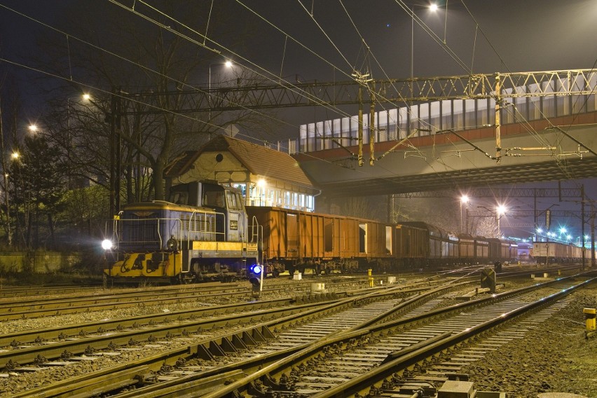 Transport lokomotywy w Kluczborku