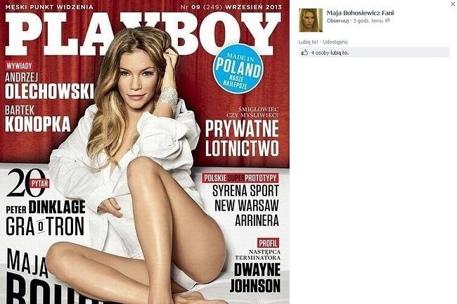 Maja Bohosiewicz nago w "Playboyu"! (fot. screen Facebook)