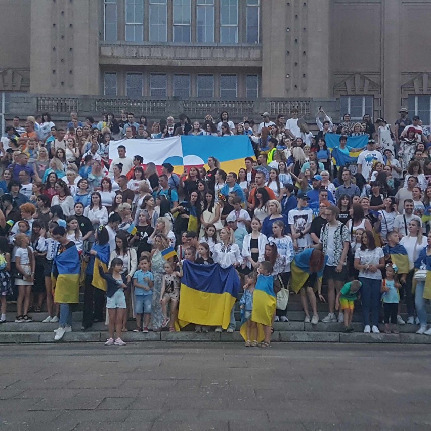Manifestacja z okazji 32 rocznicy niepodległości Ukrainy na...