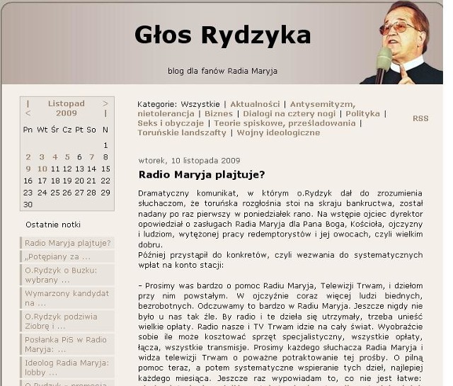 Blog "Glos Rydzyka"