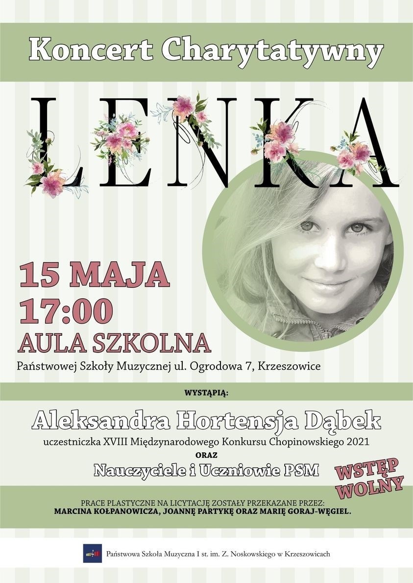 Krzeszowice. Lenka - koncert charytatywny i aukcja na operację nogi