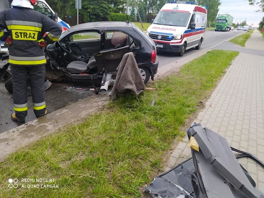 Wypadek na ulicy Wareckiej w Jasieńcu.