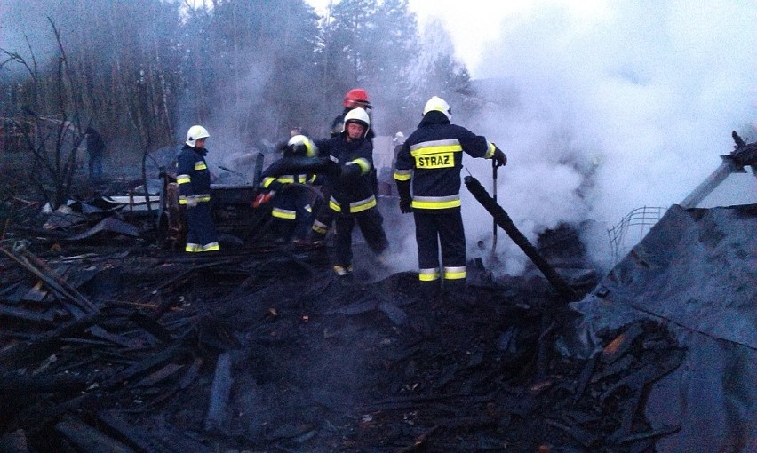 Ogromny pożar w gminie Głowaczów. Strażacy całą noc walczyli z ogniem