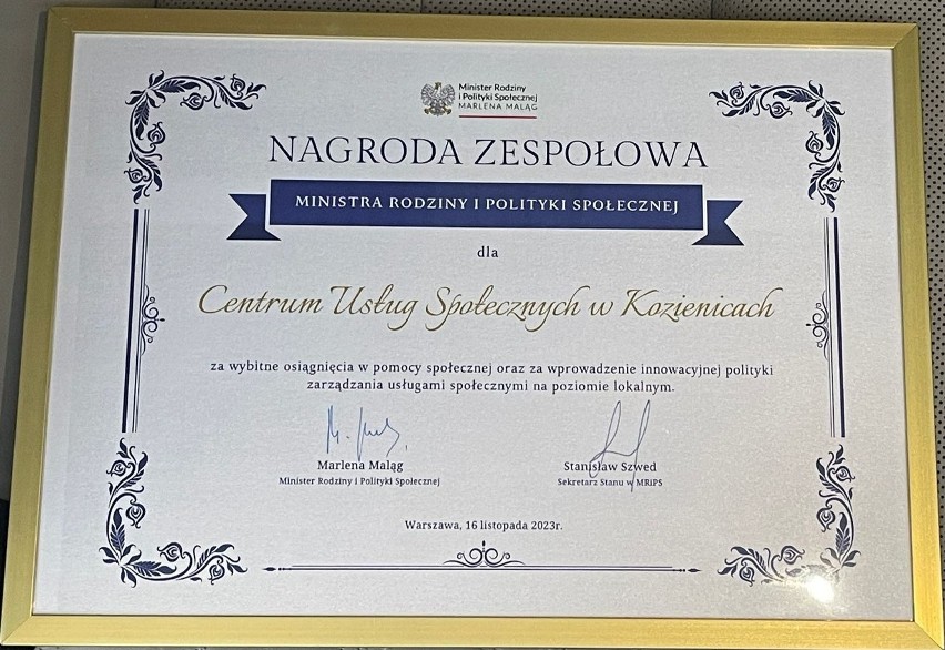 Gmina Kozienice ze specjalną nagrodą za działalność kozienickiego Centrum Usług Społecznych. Zobaczcie zdjęcia